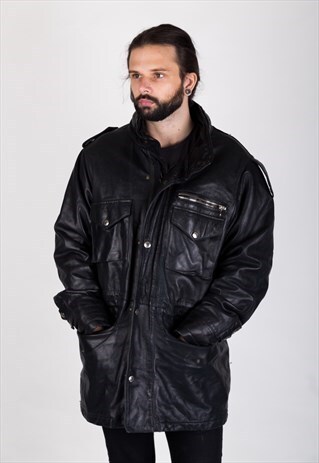 VINTAGE 80S ICEBERG LEATHER COAT