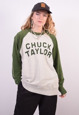 Vintage Converse Chuck Taylor Sweatshirt Jumper Grey