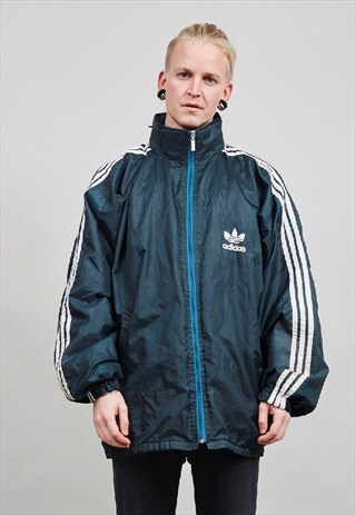 80'S CLASSIC GREEN ADIDAS LOGO VINTAGE SHELL JACKET