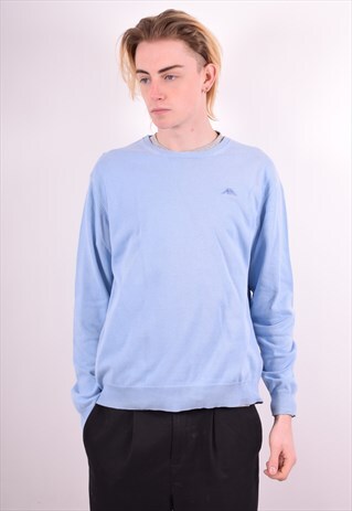 KAPPA MENS VINTAGE JUMPER SWEATER LARGE BLUE 90S