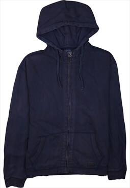 Vintage 90's Lee Hoodie Plain Full Zip Up Navy Blue XLarge