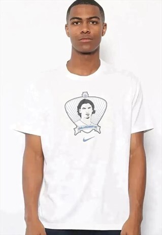 VINTAGE NIKE ZLATAN IBRAHIMOVIC INTER MILAN T-SHIRT WHITE