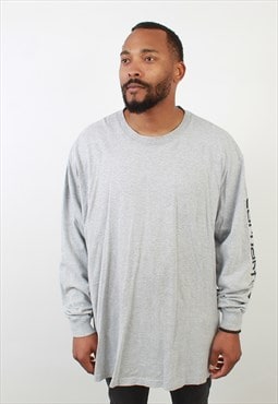 "Men's Vintage Carhartt grey long sleeve print t shirt