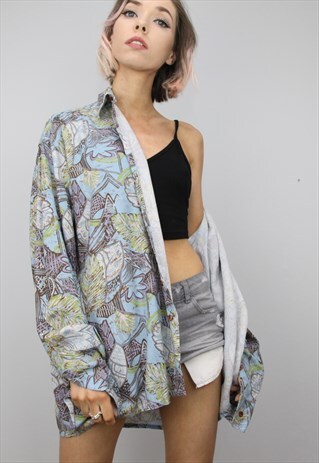 VINTAGE 80S/90S OVERSIZED PATTERNED SHIRT