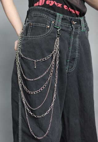 Vintage Y2K Silver Rave Grunge Chain Belt | LuckyGirlVintage | ASOS ...