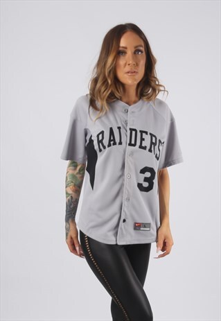 VINTAGE BASEBALL SPORT JERSEY TOP UK 10 SMALL (JF2D)