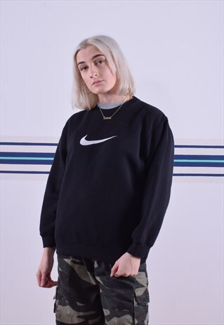 BLACK NIKE EMBROIDERED SWEATSHIRT