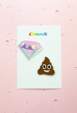 Rainbow Diamond and Turd Combo Patches