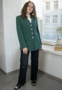 Vintage 80's Green Wool Blazer