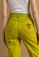 90s Vintage Woman Trussardi Yellow MOMs Jeans 6055