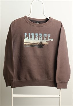 Vintage Stussy Liberty Crewneck Sweatshirt Grey
