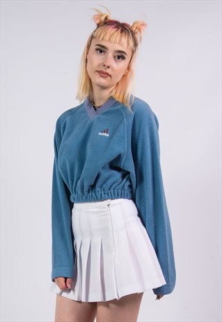 ADIDAS VINTAGE 90'S CROPPED FLEECE JUMPER