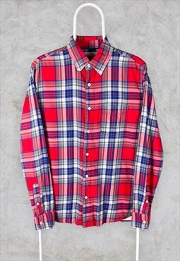 Vintage Red Check Flannel Shirt Small