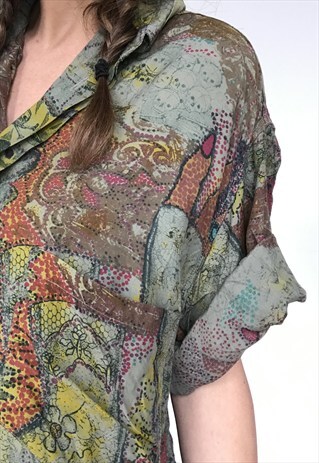 PATTERNED OVERSIZED RETRO VINTAGE UNISEX FESTIVAL SHIRT