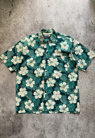 VINTAGE STUSSY HAWAIIAN ALOHA WEAR FLOWERS PRINTED SHIRT