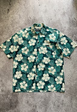 Vintage Stussy Hawaiian Aloha Wear Flowers Printed Shirt
