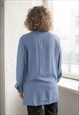 VINTAGE 80'S BLUE EMBROIDERED FRONT SHIRT
