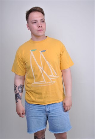 YELLOW MARINE SEA VOCATION T-SHIRT, SIZE M