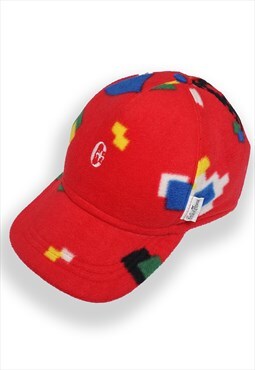 Vintage Conte of Florence 80s Red Fleece Cap Hat Mens