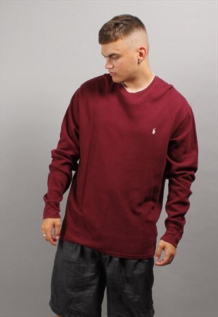 POLO RALPH LAUREN BURGUNDY LONG SLEEVE