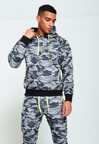 MENS KHAKI UV STRING CAMO SKINNY TRACKSUIT