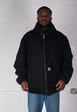 Carhartt Active Hooded Bomber Jacket in black.