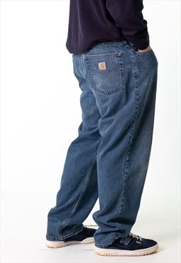 Blue Denim 90s Carhartt Cargo Skater Trousers Pants Jeans