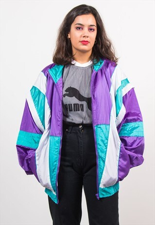 90's Vintage Bright Colour Block Tracksuit Shellsuit Jacket | The ...