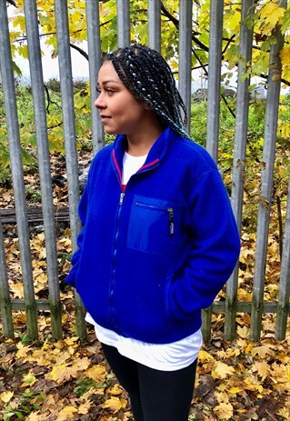 VINTAGE PATAGONIA BLUE ZIP THROUGH HIKING FLEECE