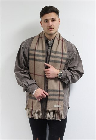 VINTAGE CASHMERE CHECKED SCARF-AS231