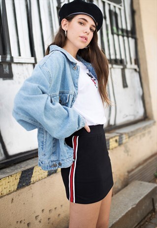 KAOTIKO BLACK SKIRT WITH BANDS