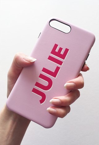 PINK PU LEATHER PRINTED PERSONALISED IPHONE CASE
