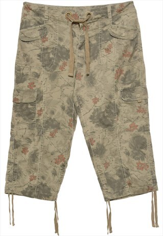 VINTAGE GREEN CAMOUFLAGE CARGO SHORTS - W36
