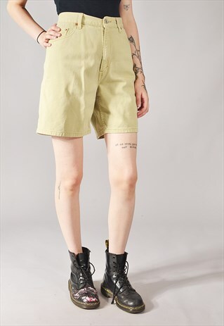 VINTAGE LEVI'S DENIM SHORTS KHAKI