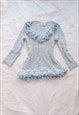 Vintage Coquette Balletcore Floral Lace Sweater