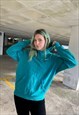 Vintage 90s Nike Thick Cotton Embroidered Teal Green Hoodie