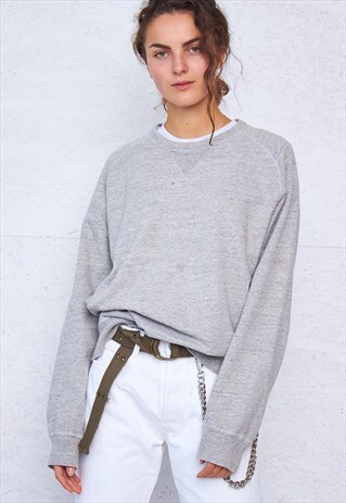 VINTAGE GREY LEVI'S CREW NECK PULLOVER SWEATSHIRT
