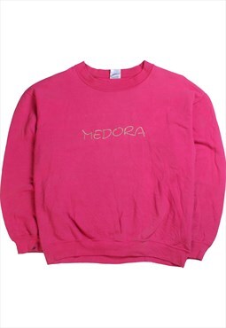 Vintage  Gildan Sweatshirt Medora Crewneck Pink Medium