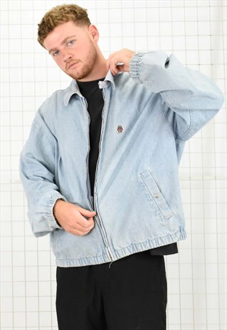 VINTAGE TOMMY CLASSIC CREST LOGO DENIM JACKET