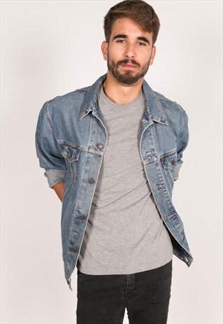 VINTAGE 80S LEVIS PATCHED DENIM JACKET / R273