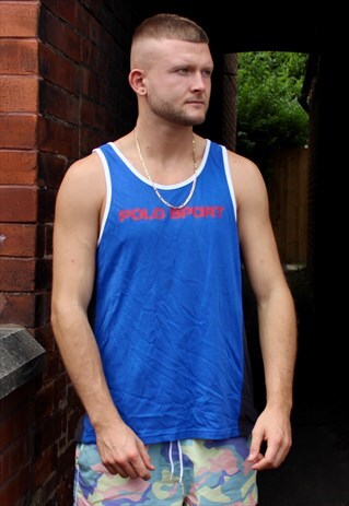 VINTAGE RALPH LAUREN POLO SPORT SPELL OUT VEST LARGE