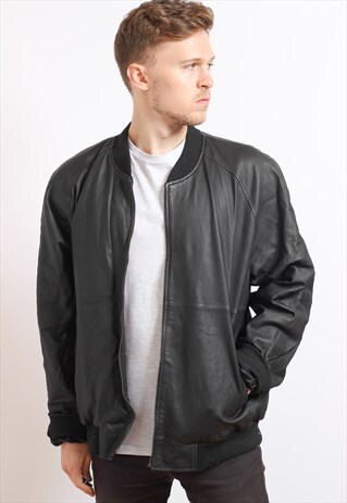 VINTAGE LEATHER BOMBER JACKET