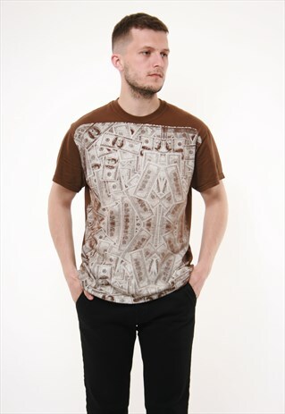 VINTAGE RARE VTG MONEY GRAPHICS COTTON T-SHIRT 14293