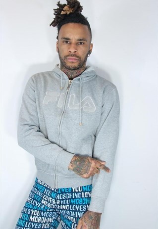FILA EMBROIDED HOODIE GREY