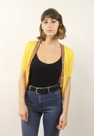 VINTAGE YELLOW KNITTED CARDIGAN
