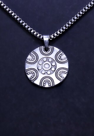 CRW Silver Bohemian Pattern Necklace 