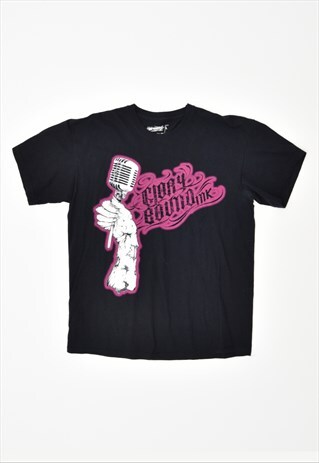 VINTAGE MICROPHONE T-SHIRT TOP BLACK
