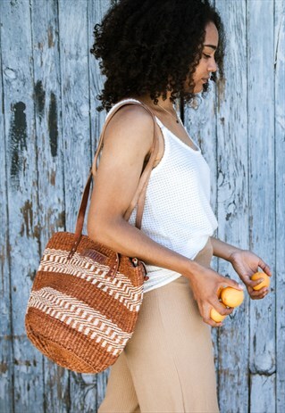 STRAW BAG BEACH SUMMER BAG FESTIVAL BOHO BAG VINTAGE AFRICAN