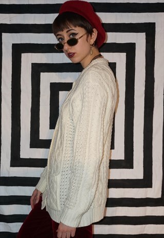 VINTAGE 70'S CABLE KNIT CARDIGAN