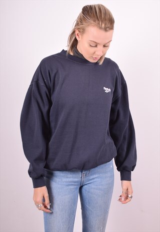 REEBOK WOMENS VINTAGE SWEATSHIRT JUMPER XXL BLUE 90S